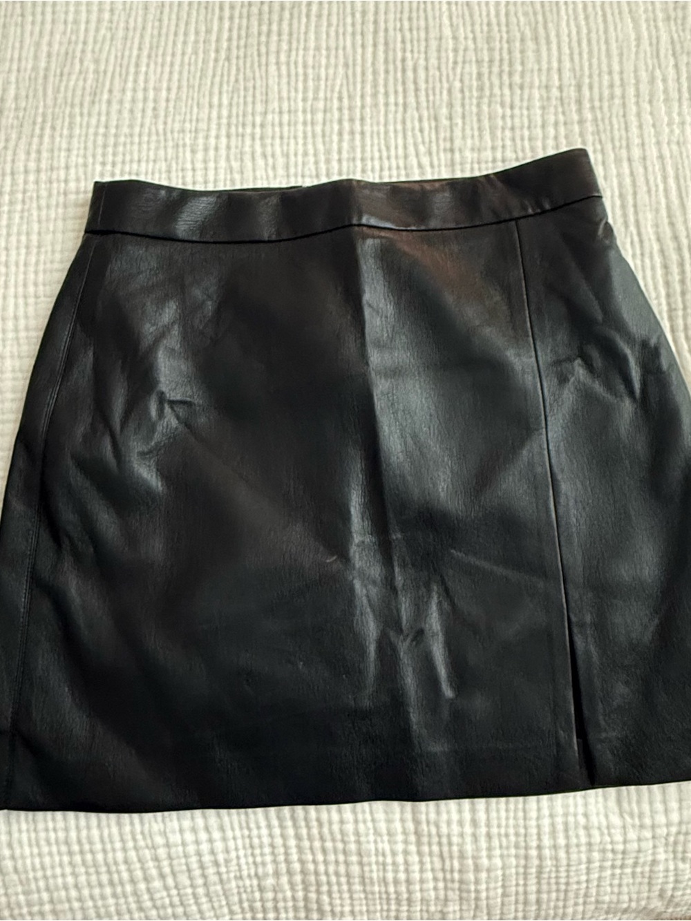 Wilfred Black Faux Leather Mini Skirt